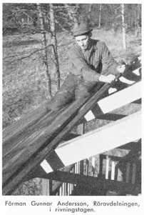 Förman Gunnar Andersson, Röravdelningen, i rivningstagen.